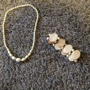 Walrus tusk necklace and bracelet